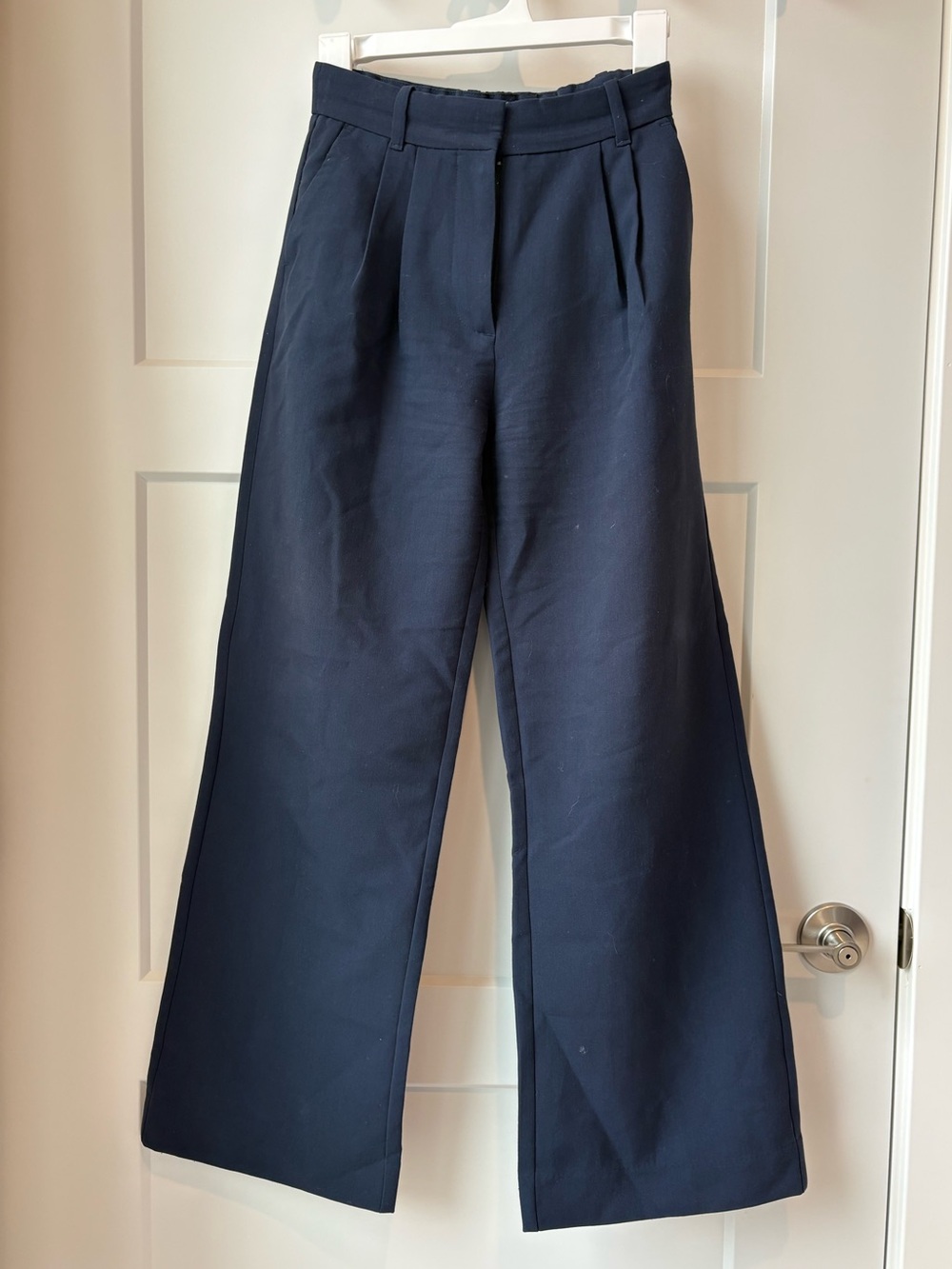 Abercrombie & Fitch Sloane Tailored Wide Leg Pant - Navy